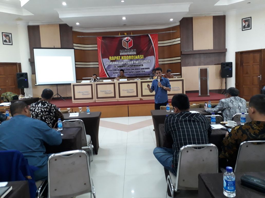 Panwaslu Rapat Koordinasi Pengawasan Pemilu Partisipatif se-Kabupaten Purwakarta