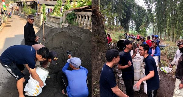 Mahasiswa PMM UMM bersama Masyarakat Gotong Royong Membangun Jalan spiritnews.co.id