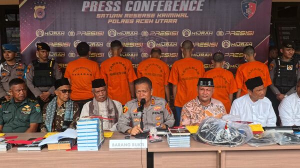 Polres Aceh Utara Amankan Enam Pria Diduga Sebar Ajaran Menyimpang